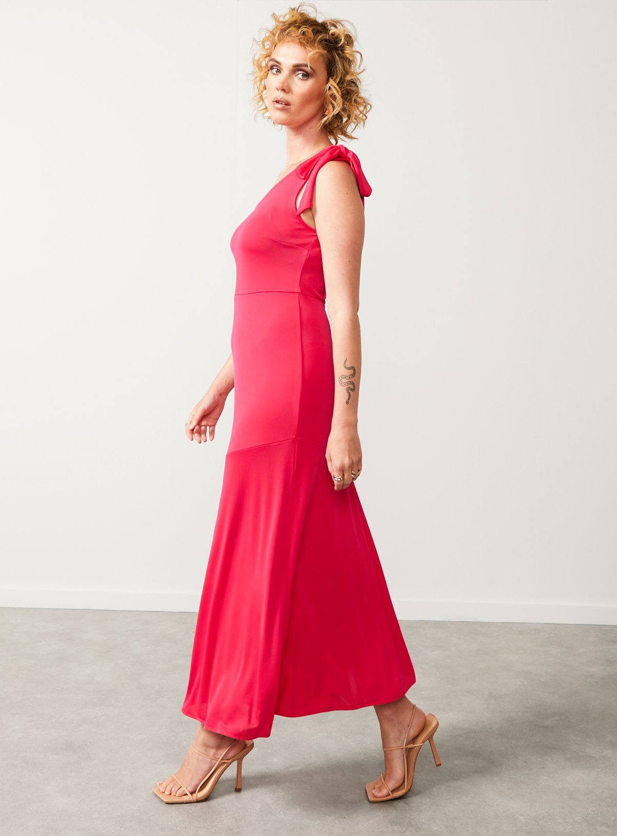 For All The Love Fluted One Shoulder Midaxi Dress 18 - Image 5 thumbnail